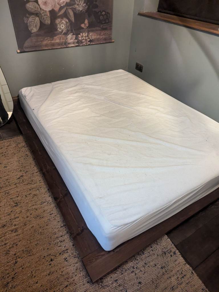 image for Wood floor bed frame