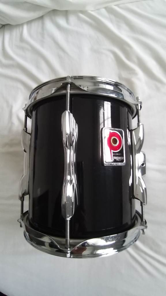 Premier Projector Mark 2   8 x 9 inch tom tom drum - Leicester - vintage - Black Lacquer -Rare