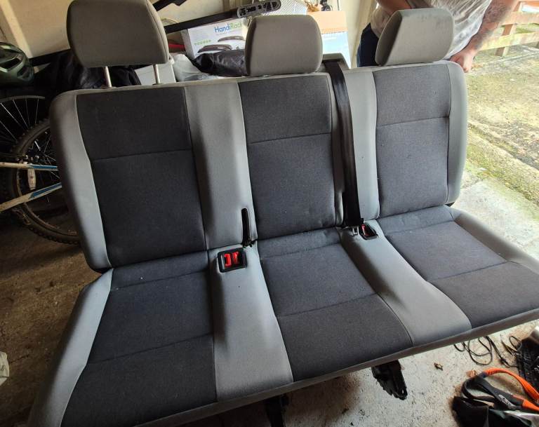 image for Bench rear triple seat VW T5 Transporter AUSTIN grey | SET TO THIRD ROW belts