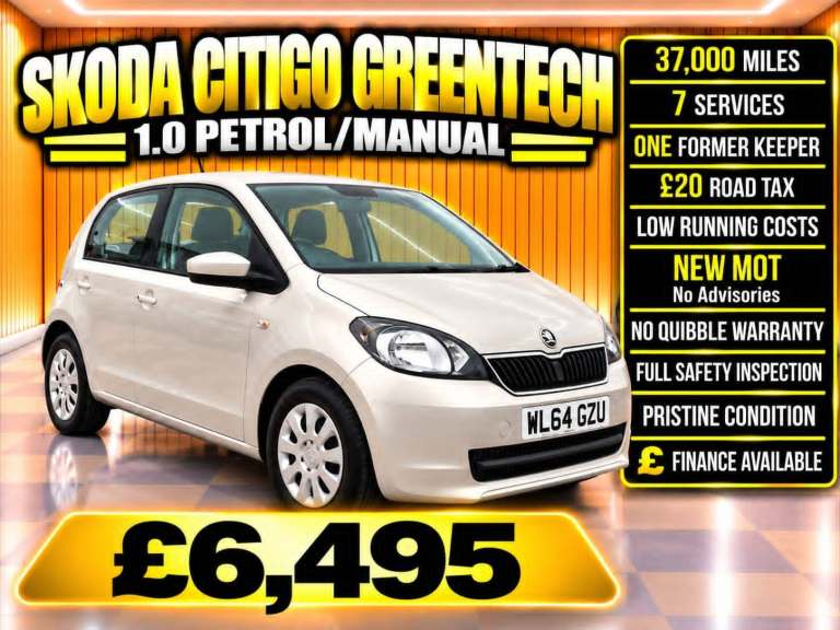 2014 Skoda Citigo 1.0 MPI GreenTech SE 5dr HATCHBACK Petrol Manual
