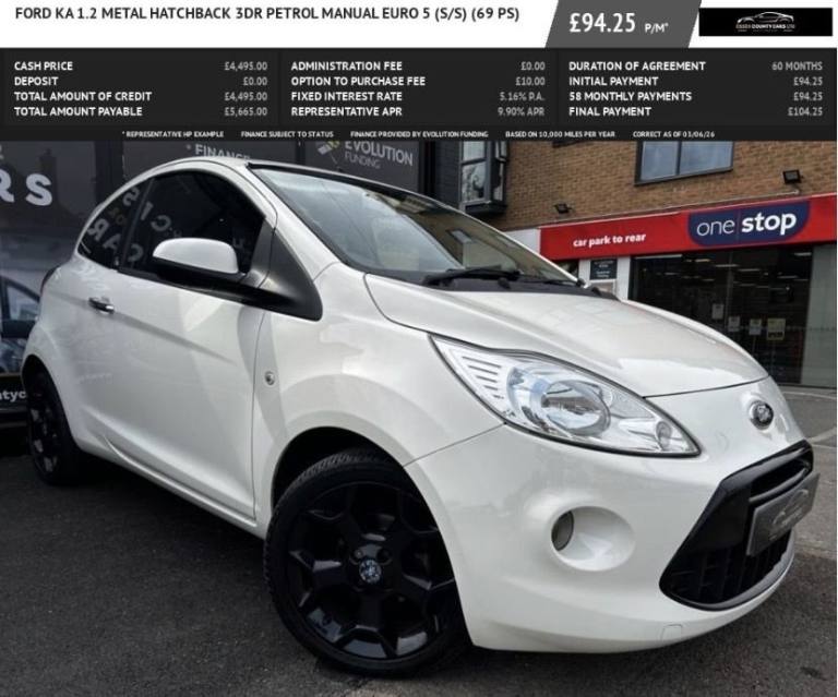 2012 Ford Ka 1.2 Metal Hatchback 3dr Petrol Manual Euro 5 (s/s) (69 ps) Hatchback Petrol Manual