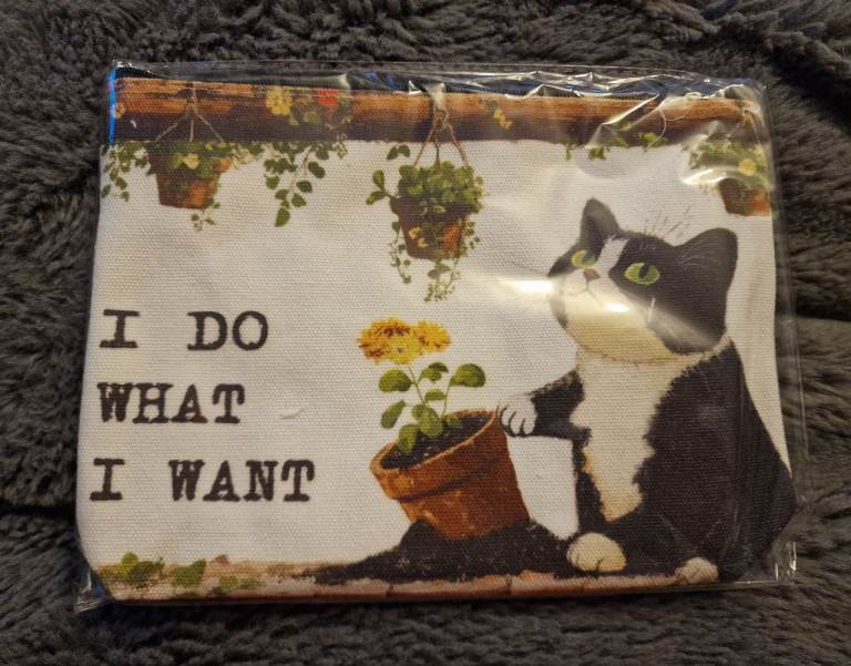 New "I Do What I Want" Cat Canvas Pouch - Humorous & Charming