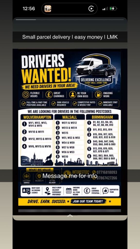 Deliver job car or van