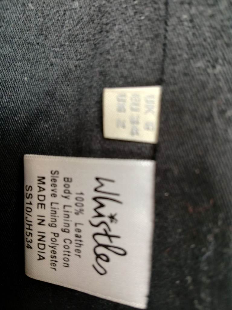 Whistles Belted Agnes Biker Jacket S UK 8 10 Black Leather New RRP £349