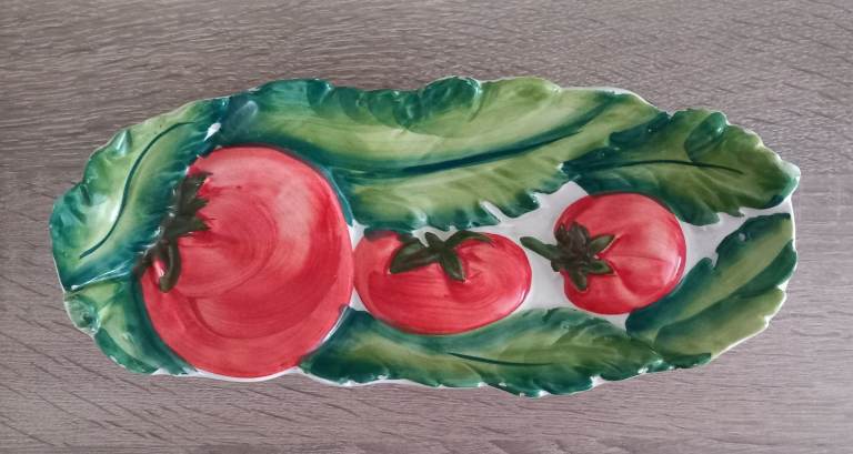 Ceramic Tomato and Lettuce Serving Dish - Made in Italy