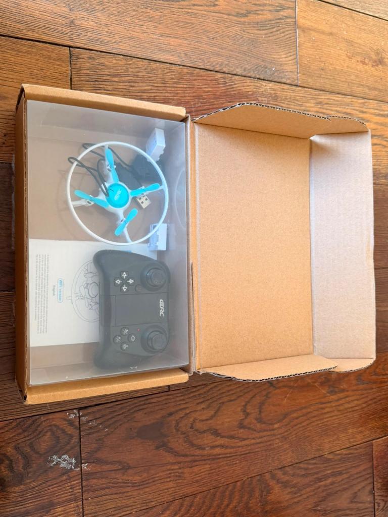 Mini Drone with Remote Control – Blue and White, Boxed