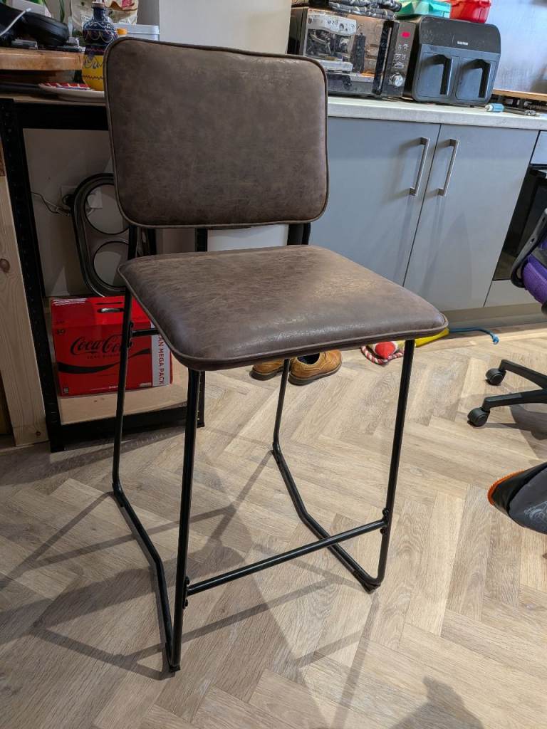 4 Bar Stools - Habitat Brown Leather  £50 per stool