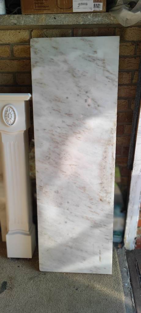Wood Fireplace surround in good condition together with marble back and hearth in lovely condition