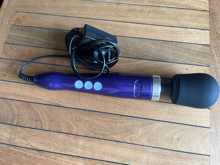 Purple Handheld Massager with Charger – Good Condition