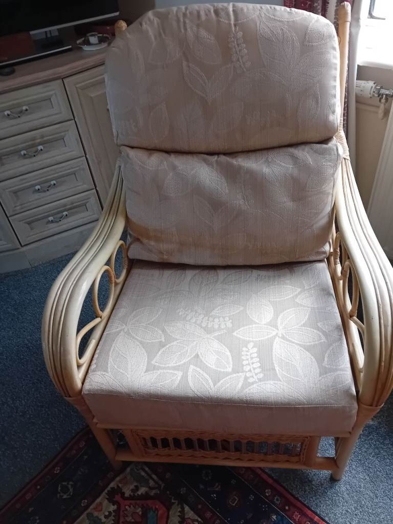 Two rattan armchairs 