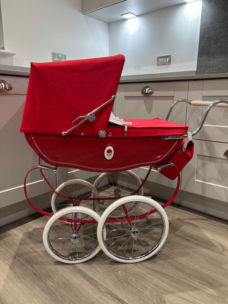 image for Silver cross red dolls pram 