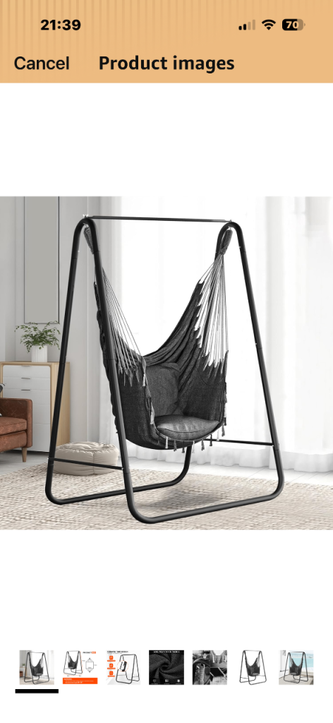Brand New Black Hammock Chair with Stand