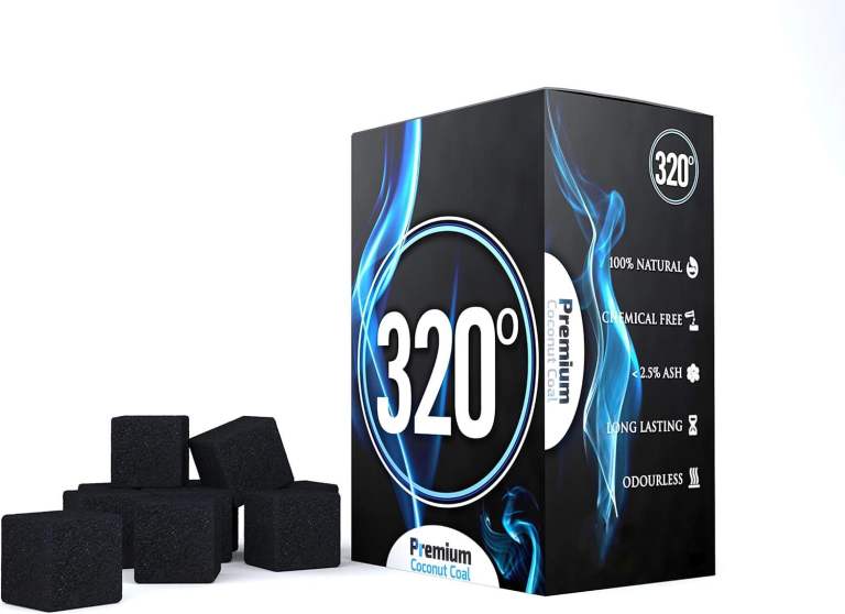 Shisha Charcoal Coal (25mm Cubes) for Hookah BBQ 65 Pieces