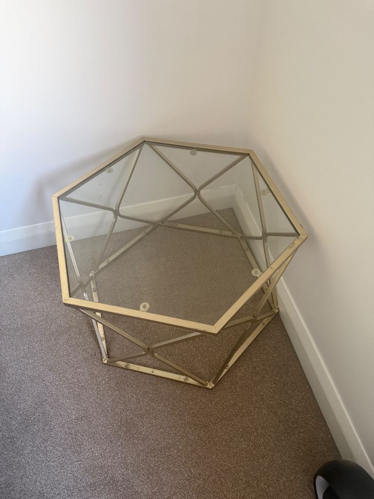Hexagonal glass top table