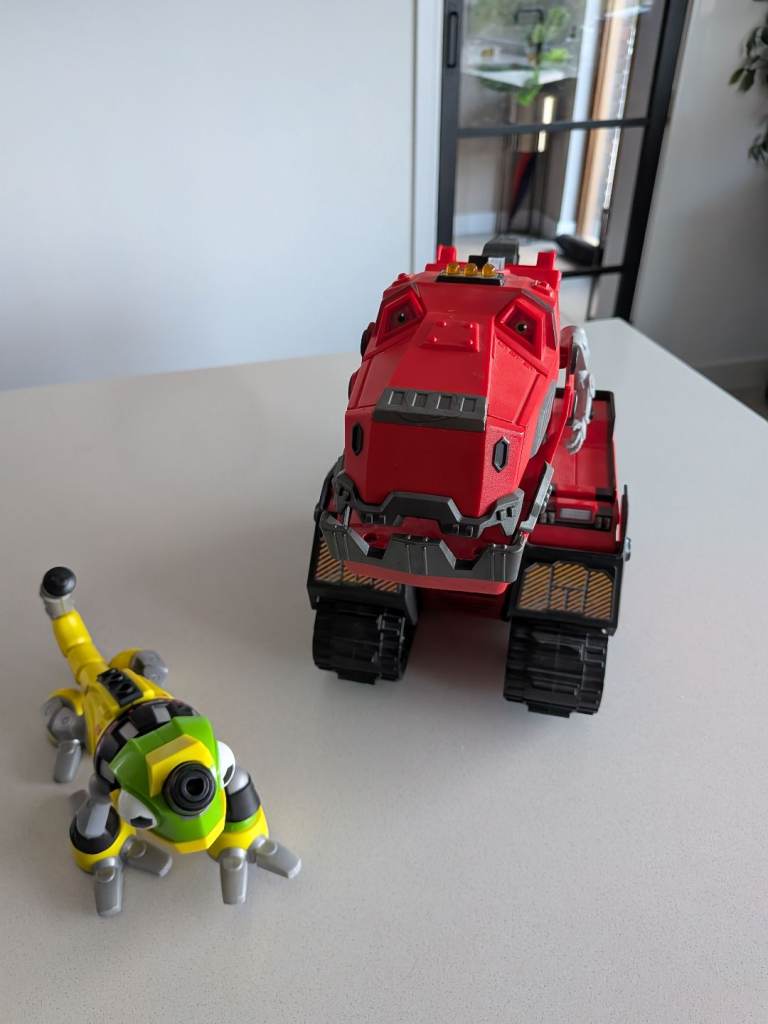 Mattel Dinotrux Mega Chompin' Ty Rux toy figure.