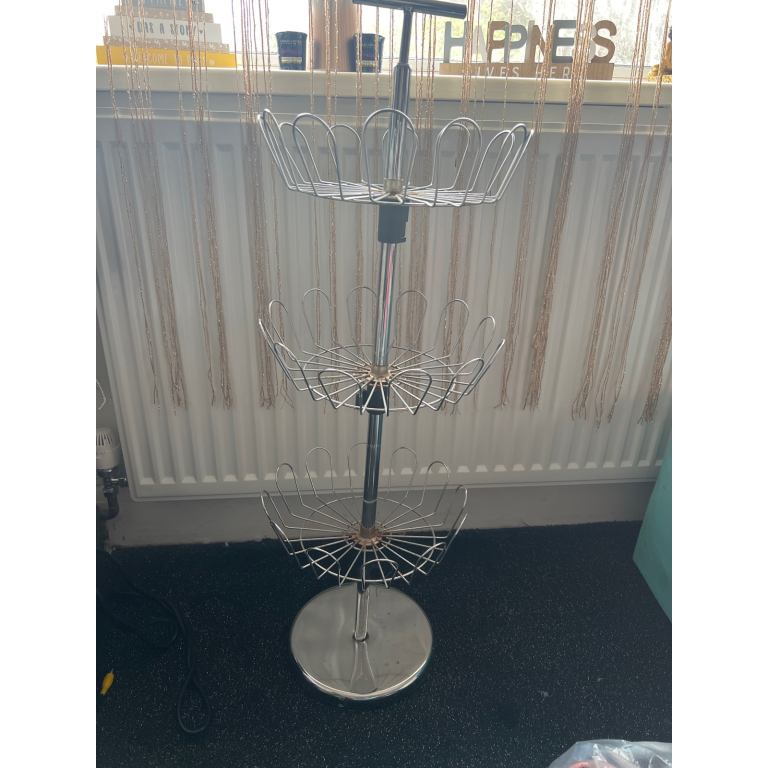 Silver shoe rack holder holds 18 pairs of shoes 