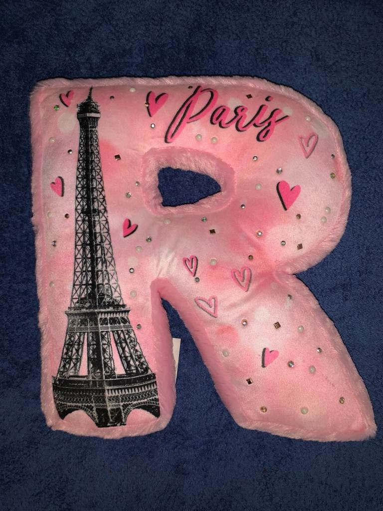 Unused Letter R Paris Pink Cushion IP1