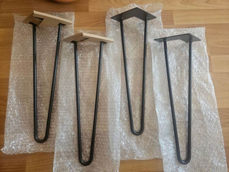NEW 4 X 16" Black Hairpin Legs