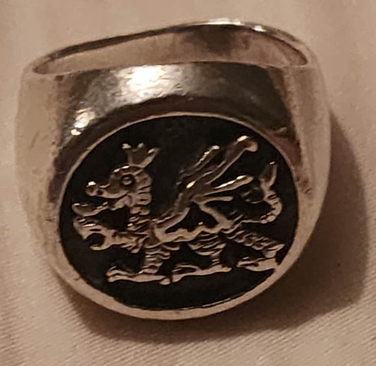 Gents Dragon Face Silver Ring - Used Good Condition.