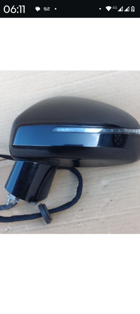 Audi TT MK2 drivers wing mirror black 