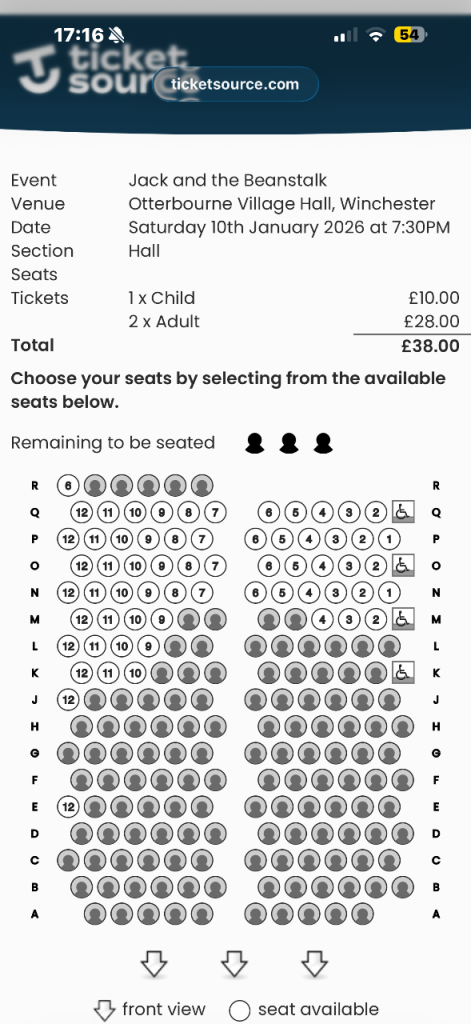 Jack and the beanstalk tickets x3