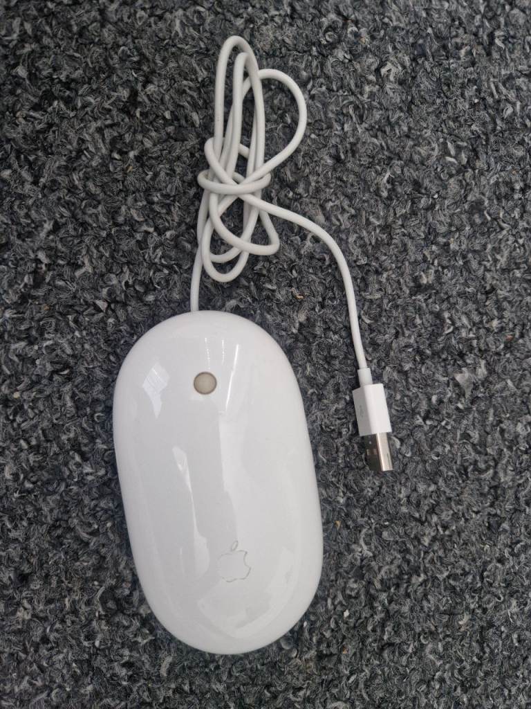 Apple Magic Wired Mouse A1652 with Box Excellent Condition Tested Working
