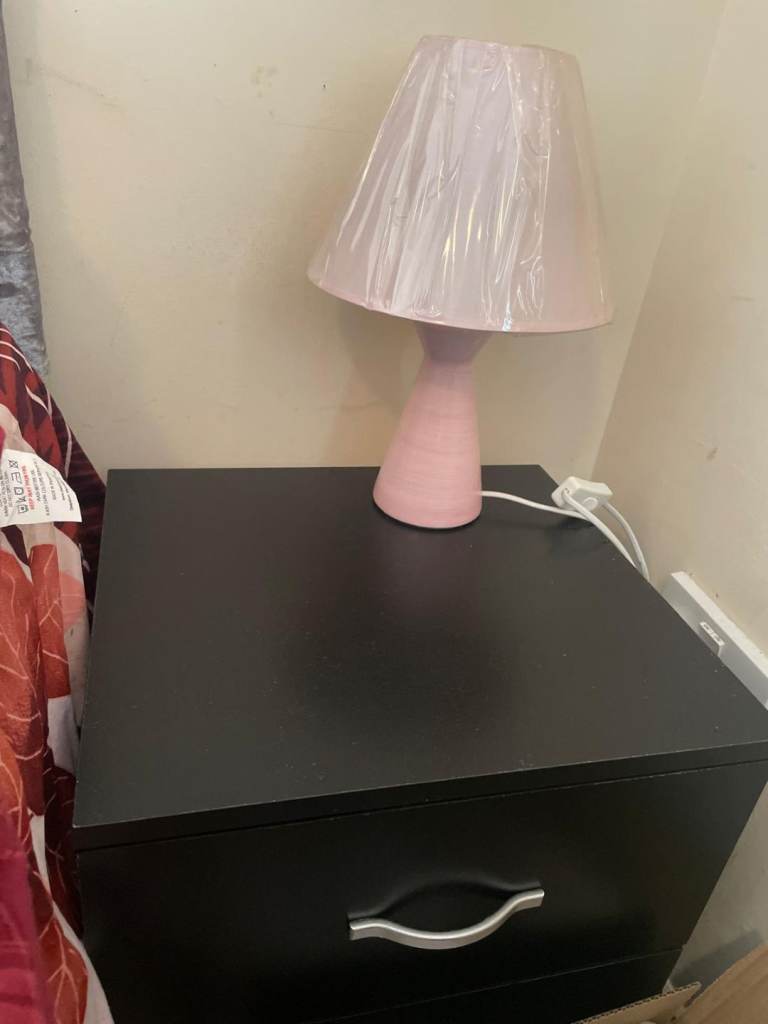 Bedside tables with lamps for sale 