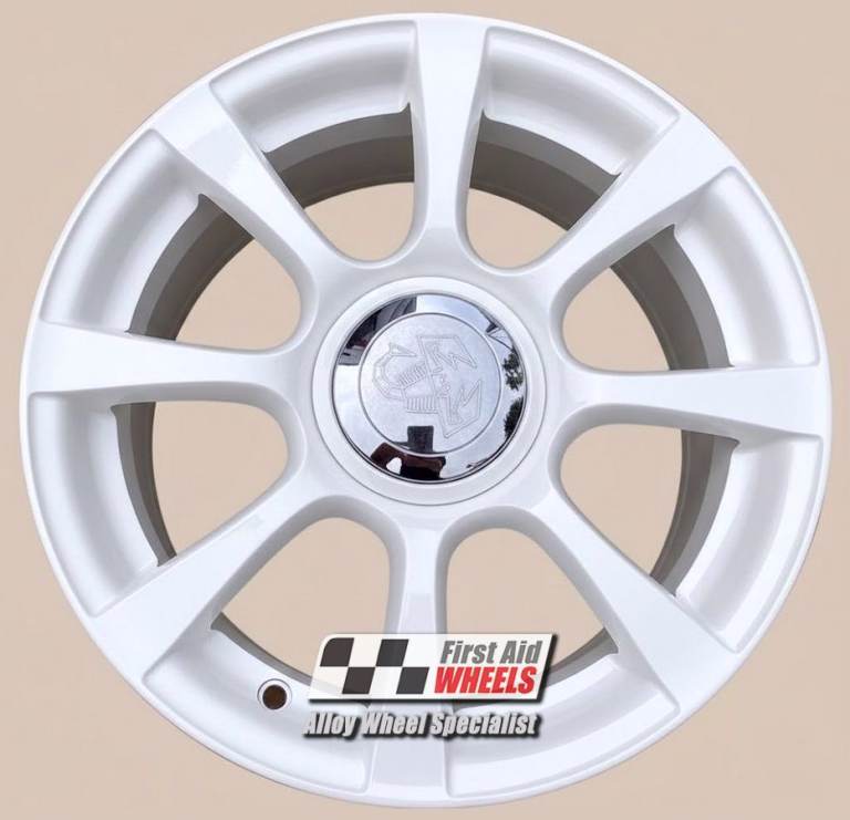 R655W Swap FIAT 500 595 ABARTH 4X 16'' GENUINE 8 SPOKE GLOSS WHITE ALLOY WHEELS