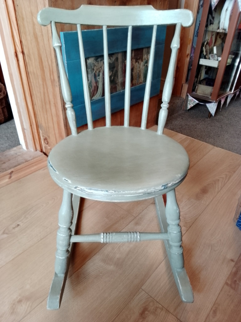 Original Vintage Childs Beech Rocking Chair, strong and sturdy.