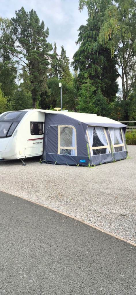 Kampa Air Awning 380.Caravan Awning - Blue/Grey, excellent Condition.