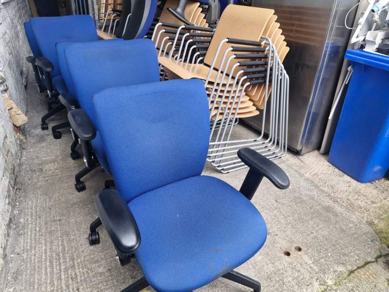 £35 each - Blue ergonomic office chairs (9 available)