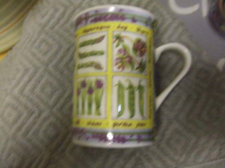 MUG WITH HERBS AND FLOWERS ON NEW.