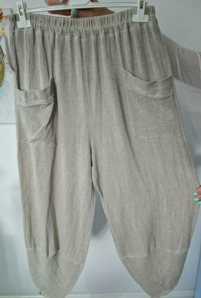 Italian Harem Style Linen-Cotton summer trousers, One size 