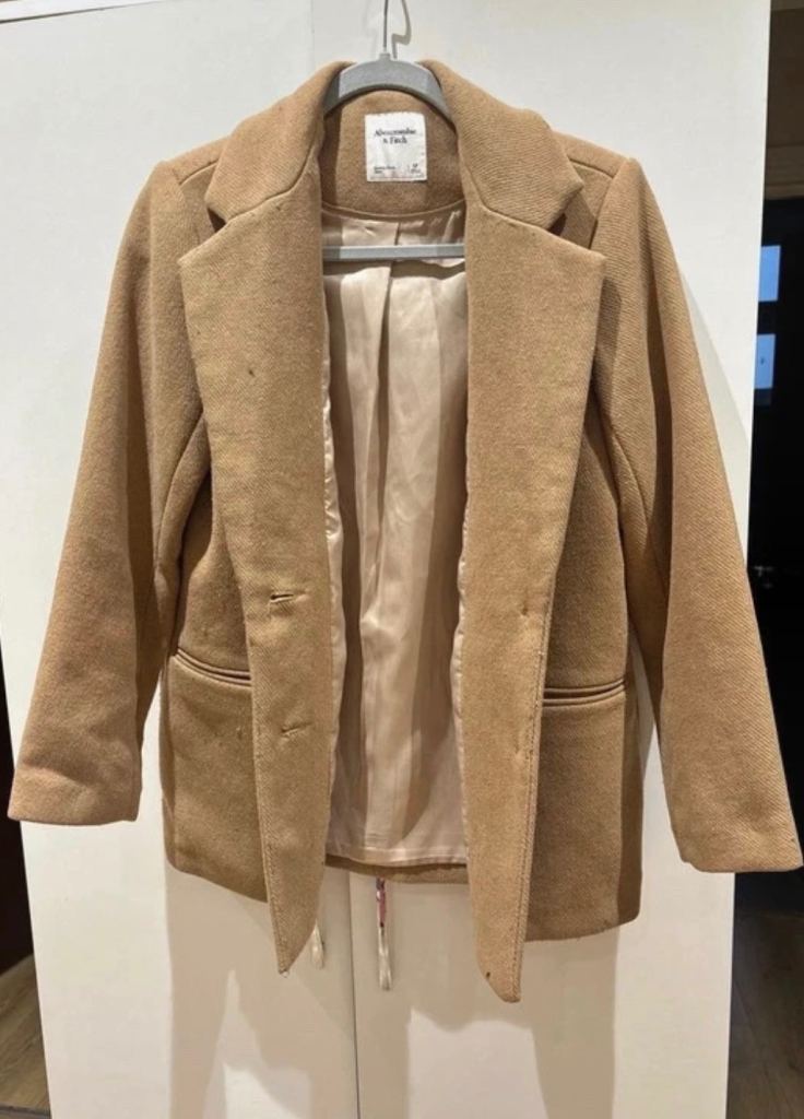 Abercrombie & Fitch Women's Camel Coat – Size SP, Good Condition