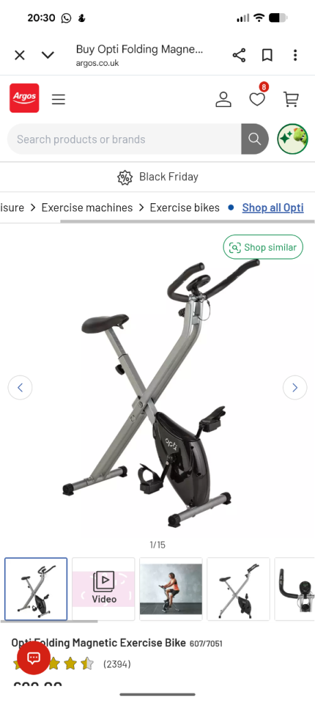 Opti folding exercise bike RRP £99