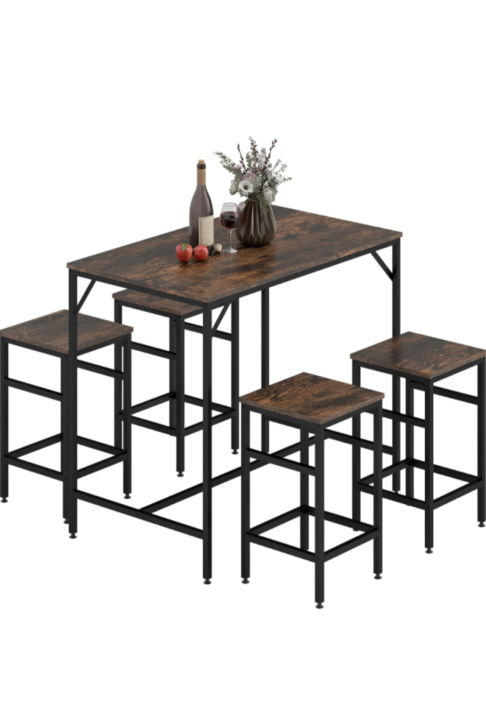 5-Piece Breakfast Bar Table and Stools Set