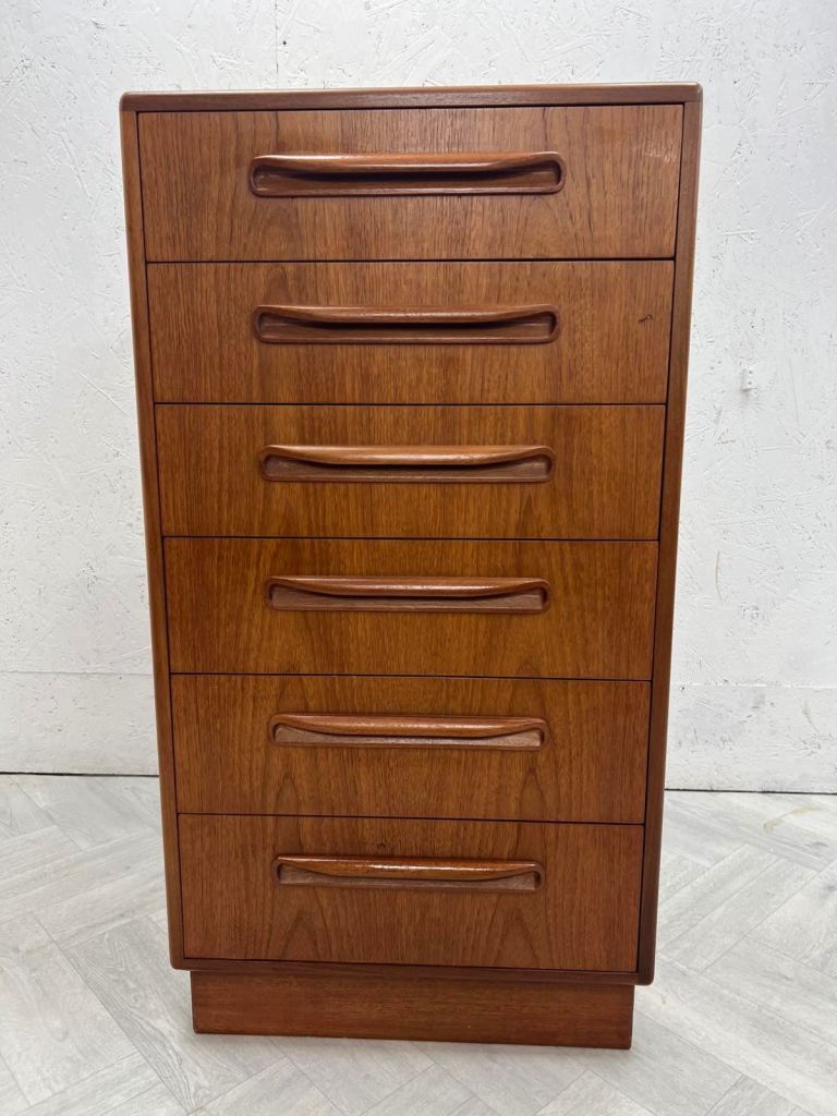 Vintage Retro Mid Century G Plan Teak Fresco 6 Drawer Tallboy Chest of Drawers