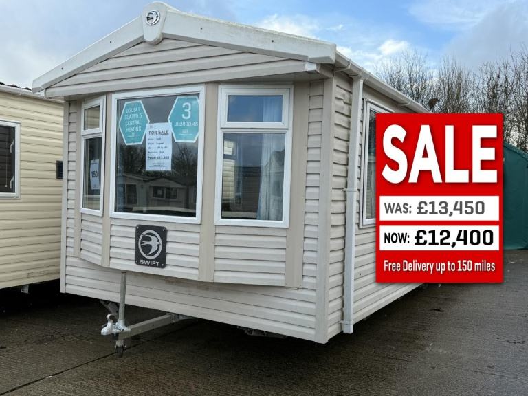 3 Bed 10ft wide Static Caravan - DG, CH - Offsite, Own Land, Self Build, Farms