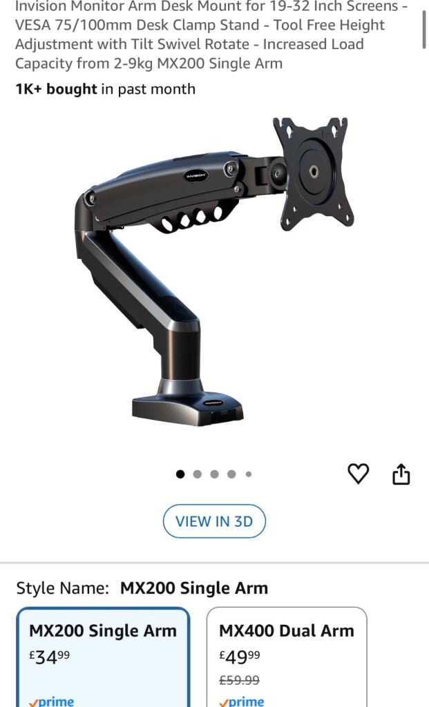 Invision MX200 Monitor Arm (VESA)