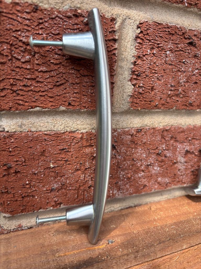 Brushed steel kitchen unit handles