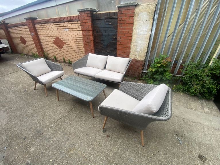 FREE DELIVERY Garden Rattan Patio Furniture Set with Sofa, Chairs, Table