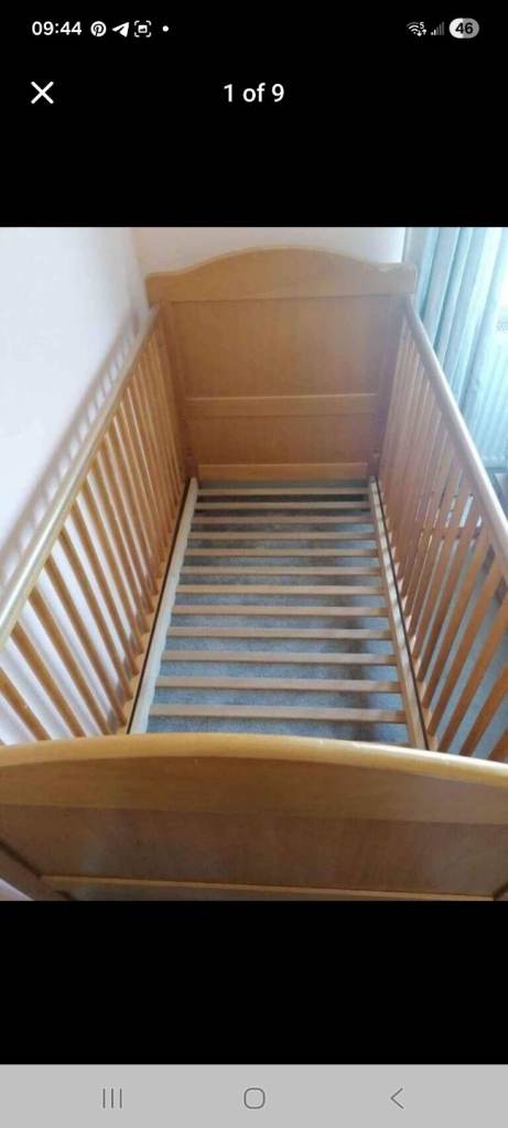 Solid Adjustable Cot Bed (Fixed Side) - Frame Only