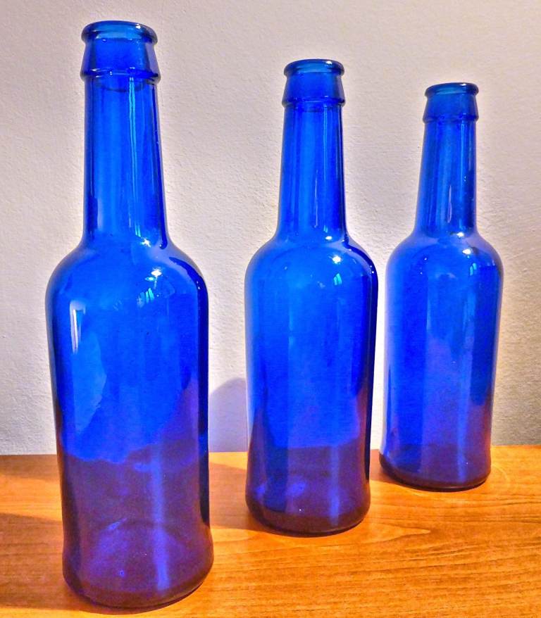 Cobalt blue, beer bottles