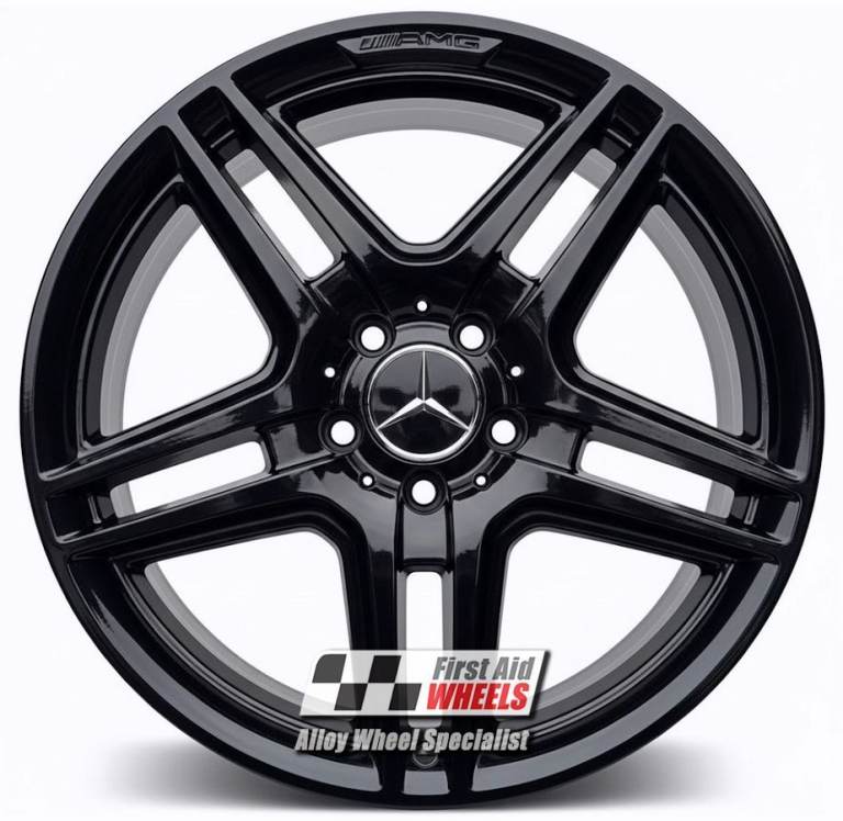 MERCEDES C CLASS W204 1x 18'' GENUINE AMG GLOSS BLACK FRONT ALLOY WHEEL S121BGF