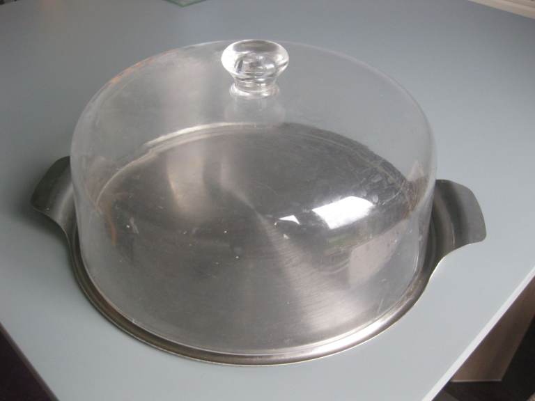 glass cake displays, used but in good condition