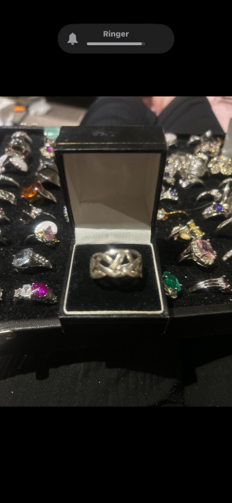 Stylish Silver Ring in Black Box – Good Condition