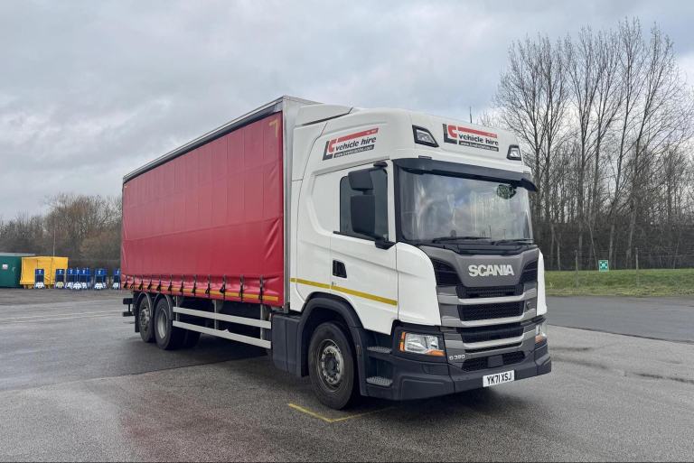 2022 71 plate Euro 6 Scania G320 26t 6×2 curtain moffett carrier