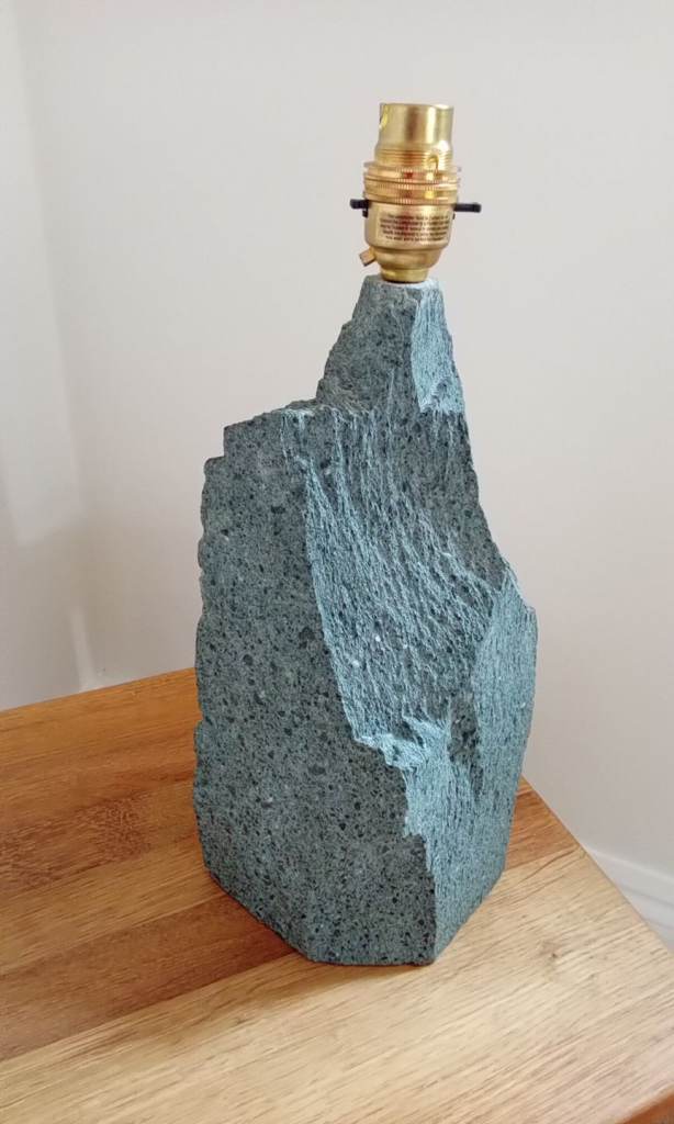 Westmoreland Green Slate Lamp Clock and Candlestick 