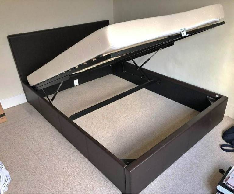 Ottoman Gas Lift bed Double bed frame with optional Mattress !! Free delivery 