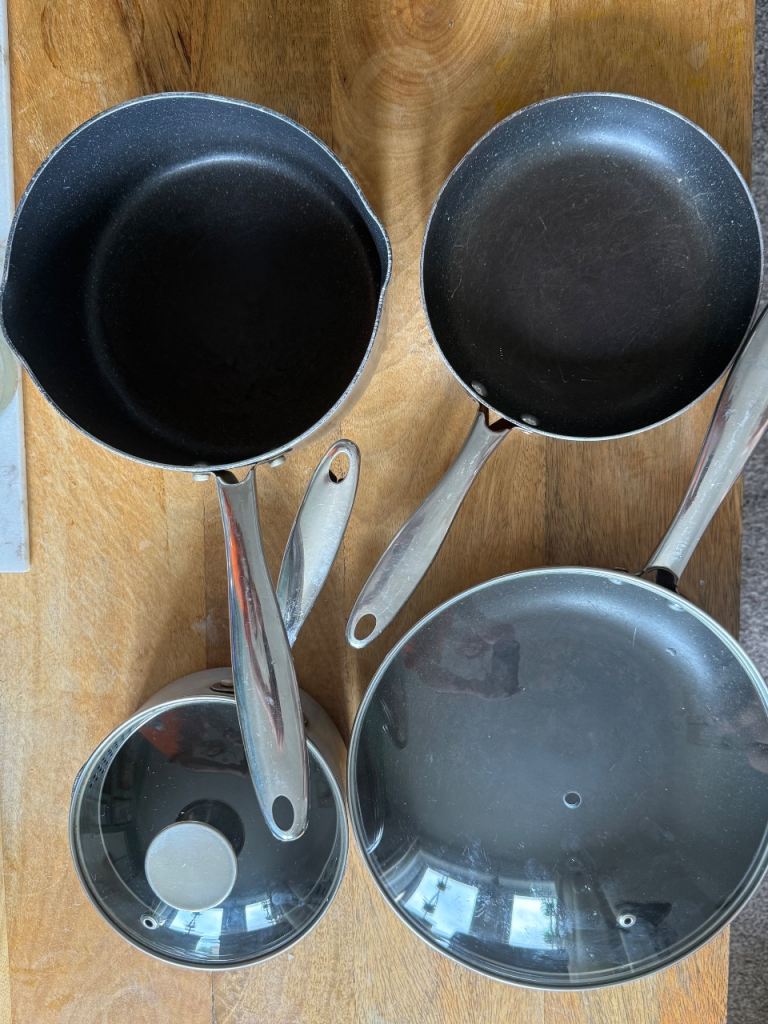 Michelangelo Saucepan and Frying Pan Set with Lids – Good Condition